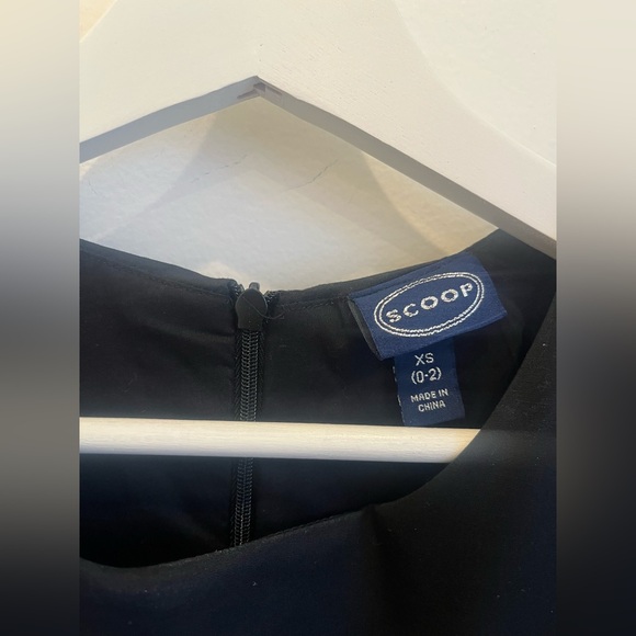 SCOOP Cut Out Midi Dress Size XS(0-2) Black Puff Sleeves Cotton Blend NWT - Picture 5 of 7